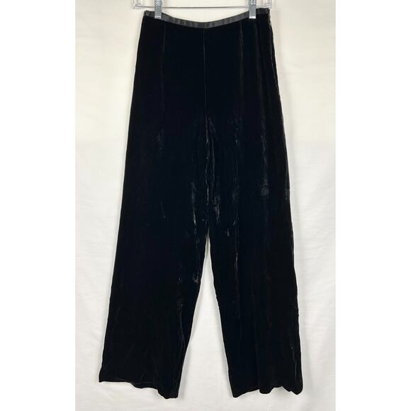 Ann Taylor Pants - Vintage Ann Taylor Silk Blend Wide Leg Velvet Pants Size 4 Lined Holiday